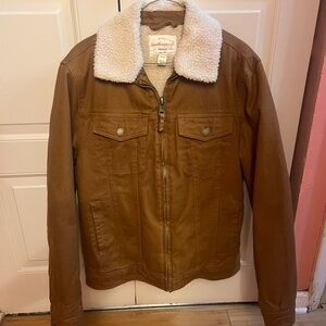 Weatherproof Tan Sherpa-Lined Jacket
